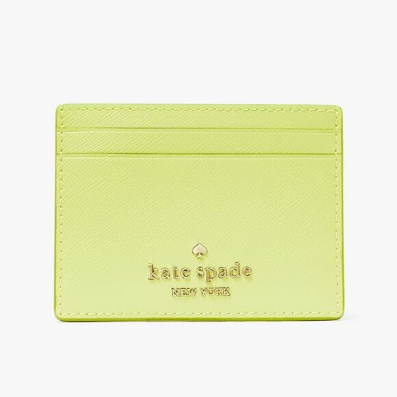 NWT Kate Spade Madison Small Slim Card Holder - Lime Slushy - Picture 1 of 5